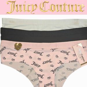 Juicy Couture 3-Pack Seamless Logo Crown/Solid Hip Huggers